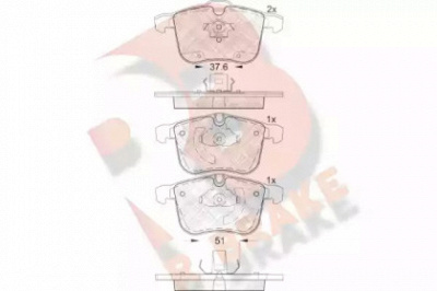 R BRAKE rb1681 -  Комплект тормозных колодок, дисковый тормоз